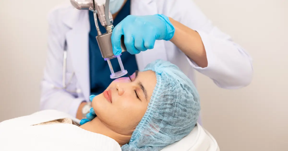 Women receiving a Co2 Fractional laser treatment in Portland, OR